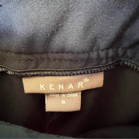 DILLARD’S KENAR MID RISE WIDE LEG FLARE CUFFED BLACK DRESS PANTS SIZE 8 - Picture 3 of 6